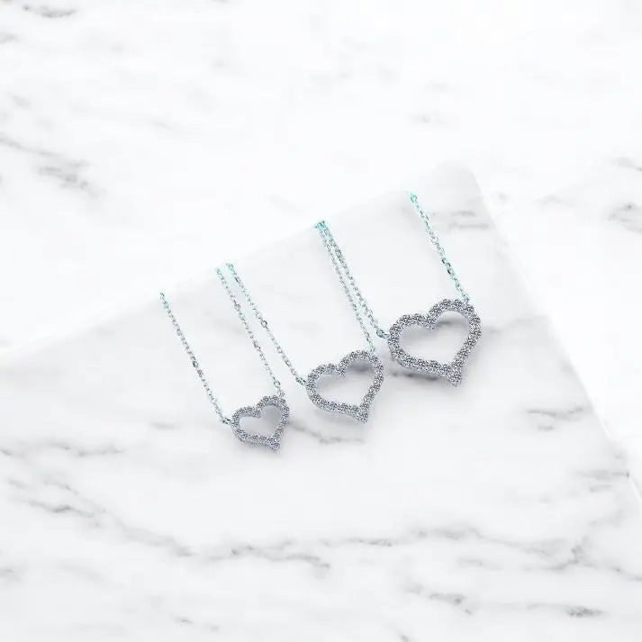 Heart Shaped Diamond Pendant Necklace