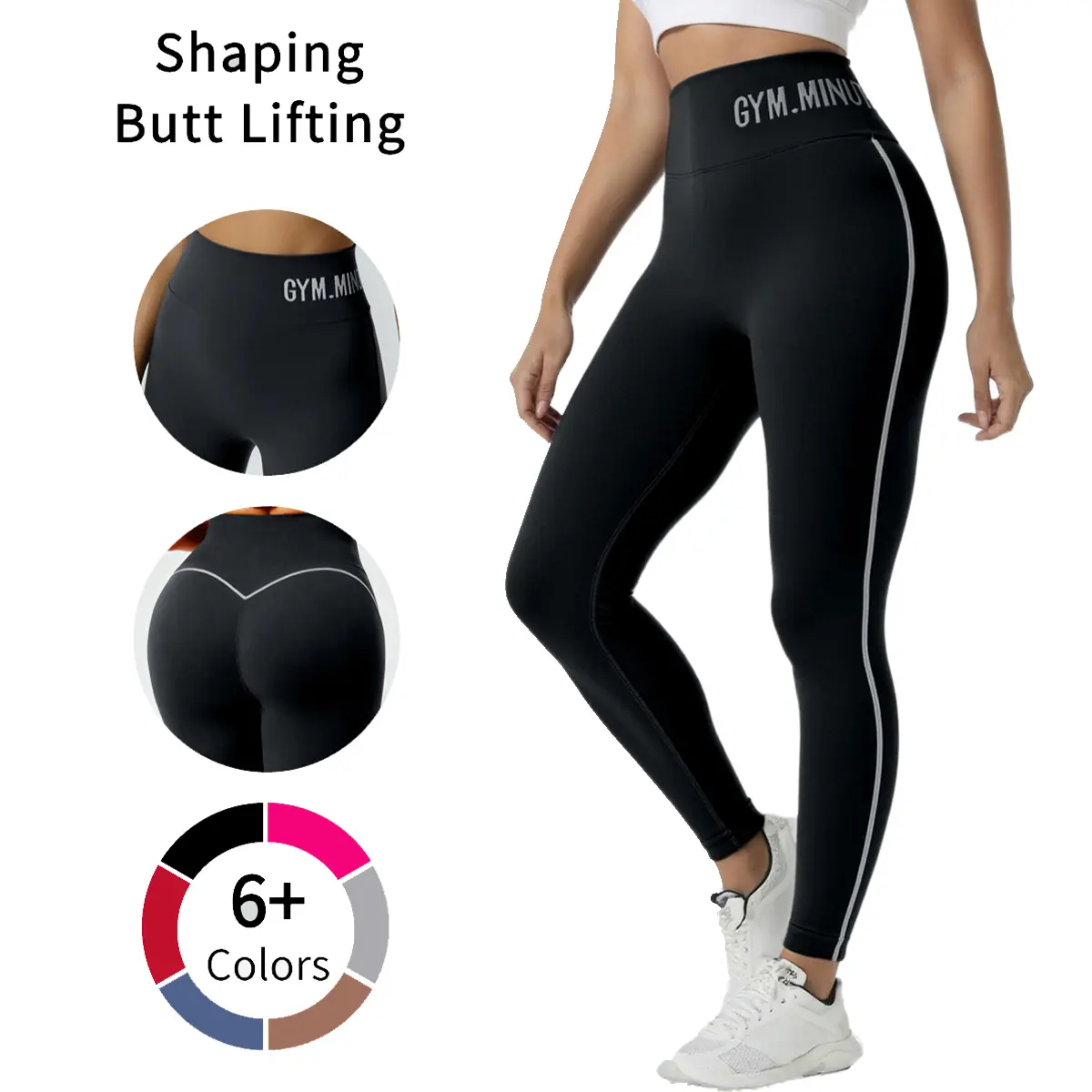 Women's Buttery Soft High-Waisted Slim-Fit Heated Polyester Leggings - Contrast Binding, 7/8 Length, Tummy Control, Butt-Lifting, Heated Matches & Normal Type, Pants for Athletes & Casual Wear, Machine Washable