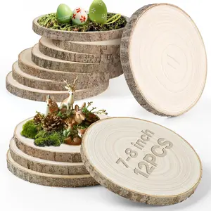 12 Pack  Rounds 7-8 Inch  Slices for Crafts, Table Centerpieces,Wedding Decor, Shower Rustic Centerpieces