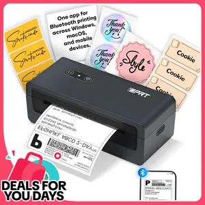 Bluetooth Thermal Shipping Label Printer for Phones, 4x6 Printer Compatible with Windows Mac iOS and Android, Ink less Printer for Small Business Shipping Packages, Supports eBay Amazon UPS and USPS#SummerWins #DealsForYouDays