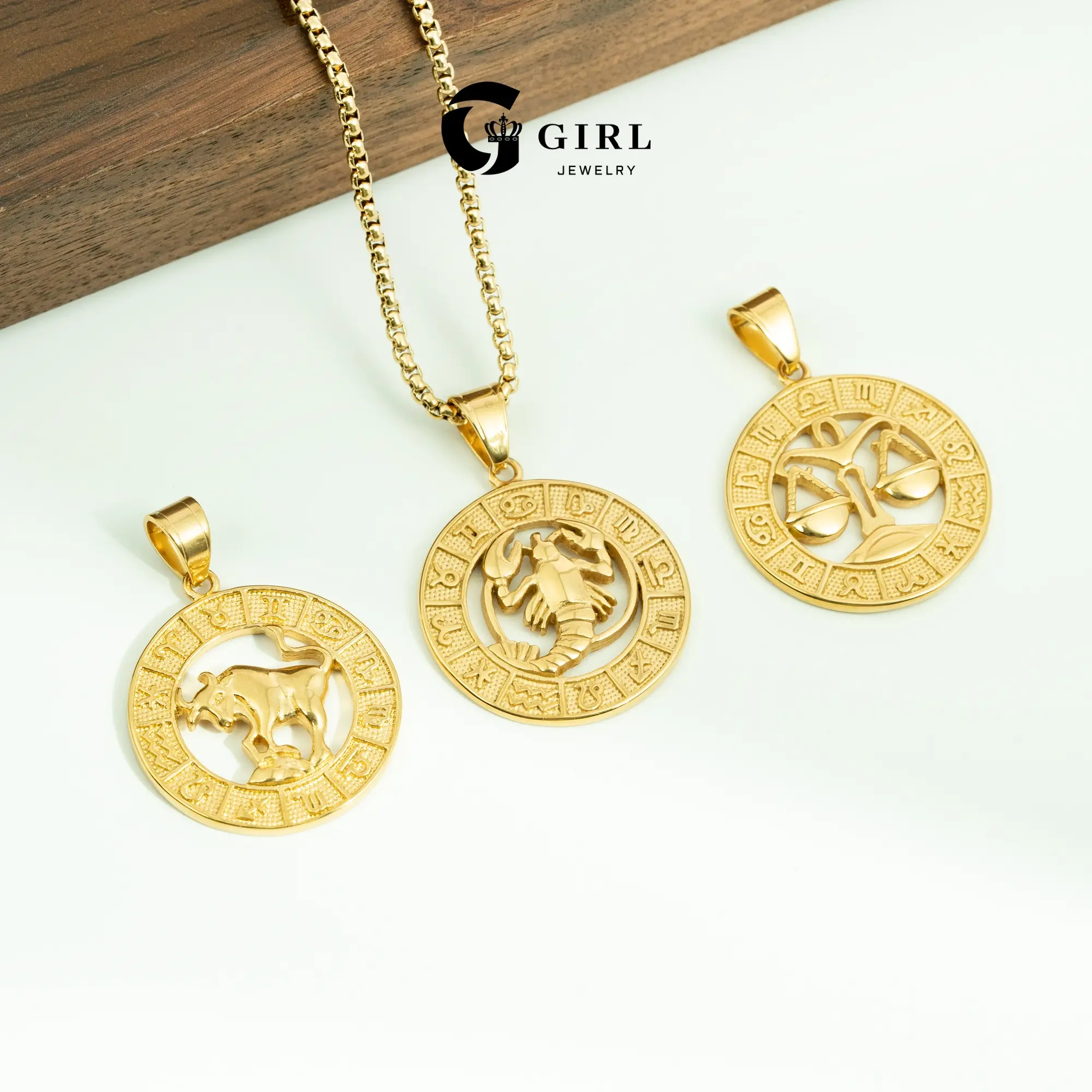 GGIRL Trendy 12 Month Zodiac Sign Pendant Necklaces for Men Women Stainless Steels Leo Constellation Necklace Retro Celestial Astrology Jewelry,Personlized Hip-Hop Accessories,Unique Gift For Chiristmas/Birthday