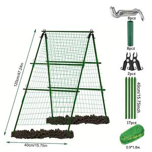 Garden Cucumber Trellis for Climbing Plants, 47x16 Inch a Frame, Plant Support for Vegetables, Peas, Beans, with Netting, Plant Trellis Outdoor, Cucumber Trellis Kit