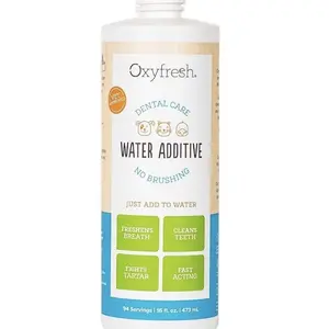 Oxifresh Dental Care Water Additive for Dogs and Cats - Freshens Breath, Cleans Teeth, Fights Tartar, Fast Acting, 94 Servings, 16 fl oz, No Brushing Required