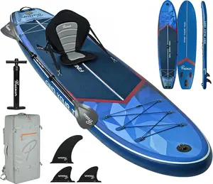 PRAISUN 12’x35” Extra Wide Inflatable Paddle Board, 3-Fin SUP with Seat & Full Kit, 450lbs Capacity for Adults, Ideal for Fishing & Yoga