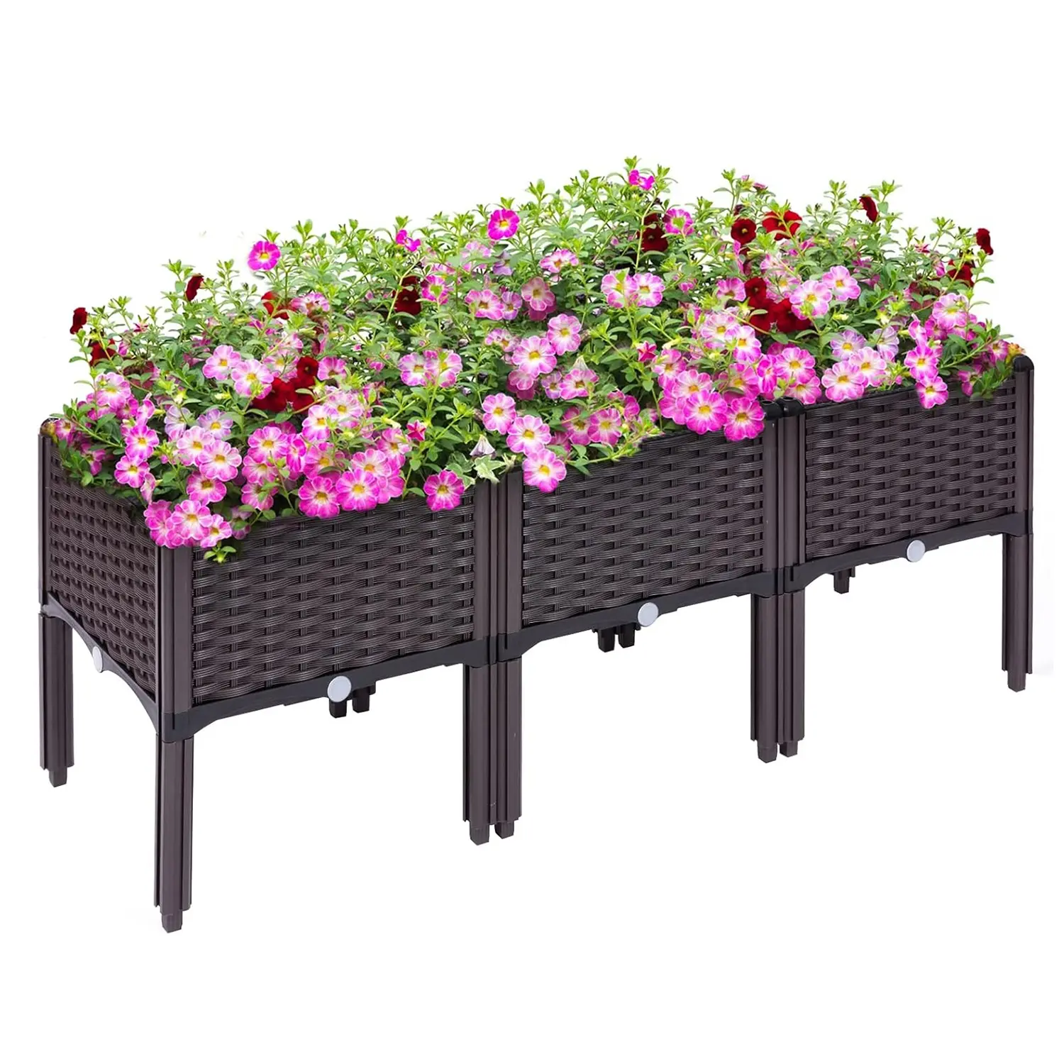 【Plant】2/3pcs Complimentary Gloves Heat Frost Resistant Raised Garden Beds–Outdoor Planter Box for Vegetable/Flowers/Herbs for Indoor/Garden/Balcony Metal Round with Drainage Elevated Planter Box Plastic Raised Beds for Perfect for Indoor Outdoor Planting