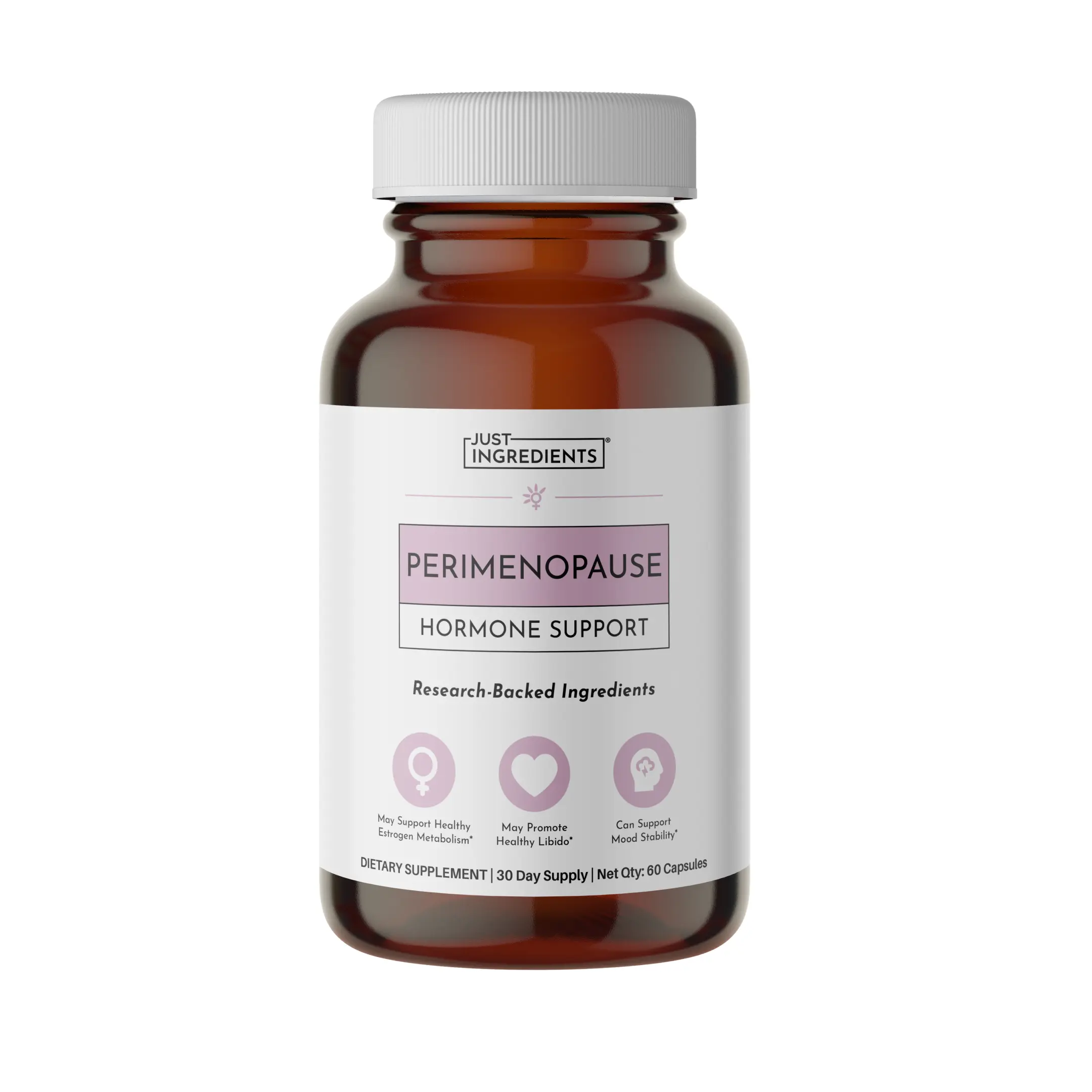 Just Ingredients Perimenopause Support Supplement for Hormone Regulation & Menstrual Cycles 30 Day Supply 60 Capsules