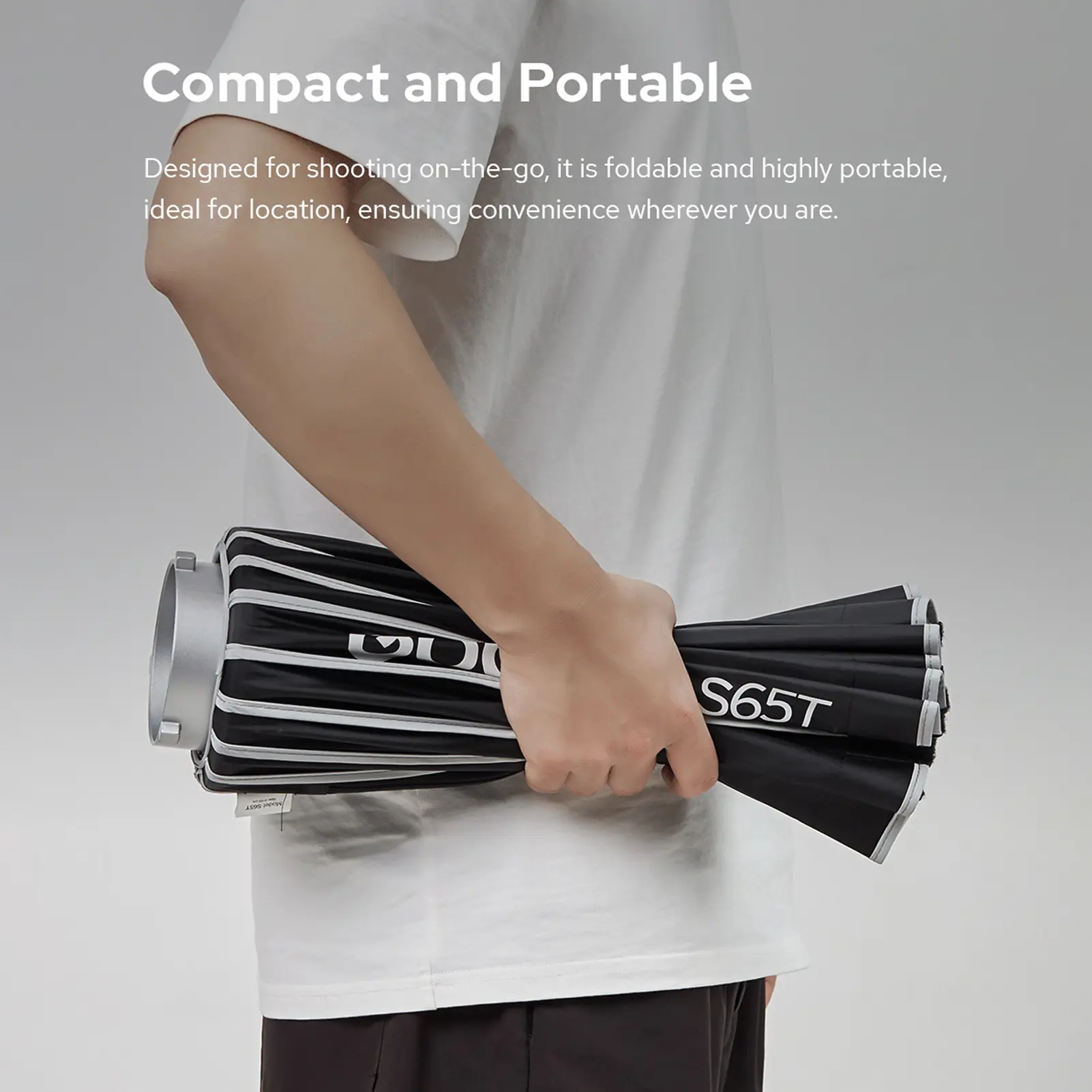 Godox S120T 120cm/47.2in Quick-Release Umbrella Softbox for Studio Photography Portraits, 1424g Strong & Durable Professional Foldable Bowens Mount Model with Streamlines Setup, Space-Maximizing Detachable Diffs