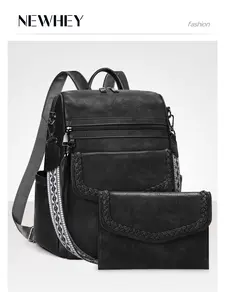 Women's Fashion PU Leather Backpack, Convertible Casual Shoulder Bag with Tassels, Stylish Backpack Purse for Everyday Use