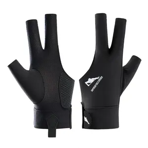 Unisex Professional Billiard Glove, Single Pack, Thin 3-Finger Exposed Design, Breathable, Non-Slip, Wear-Resistant for Snooker