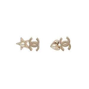 Pre-owned 【DIZ】CHANEL 19B CHANEL Double C Diamond Pearl Earrings Alloy