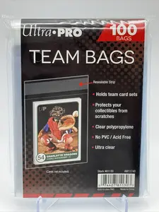 Ultra PRO - Team Bags Resealable Sleeves (100 ct.) - Protect Your Gaming Cards, Sports Cards, and Collectible Cards, Features Resealable Edge for Easy Access and Switching Cards Out