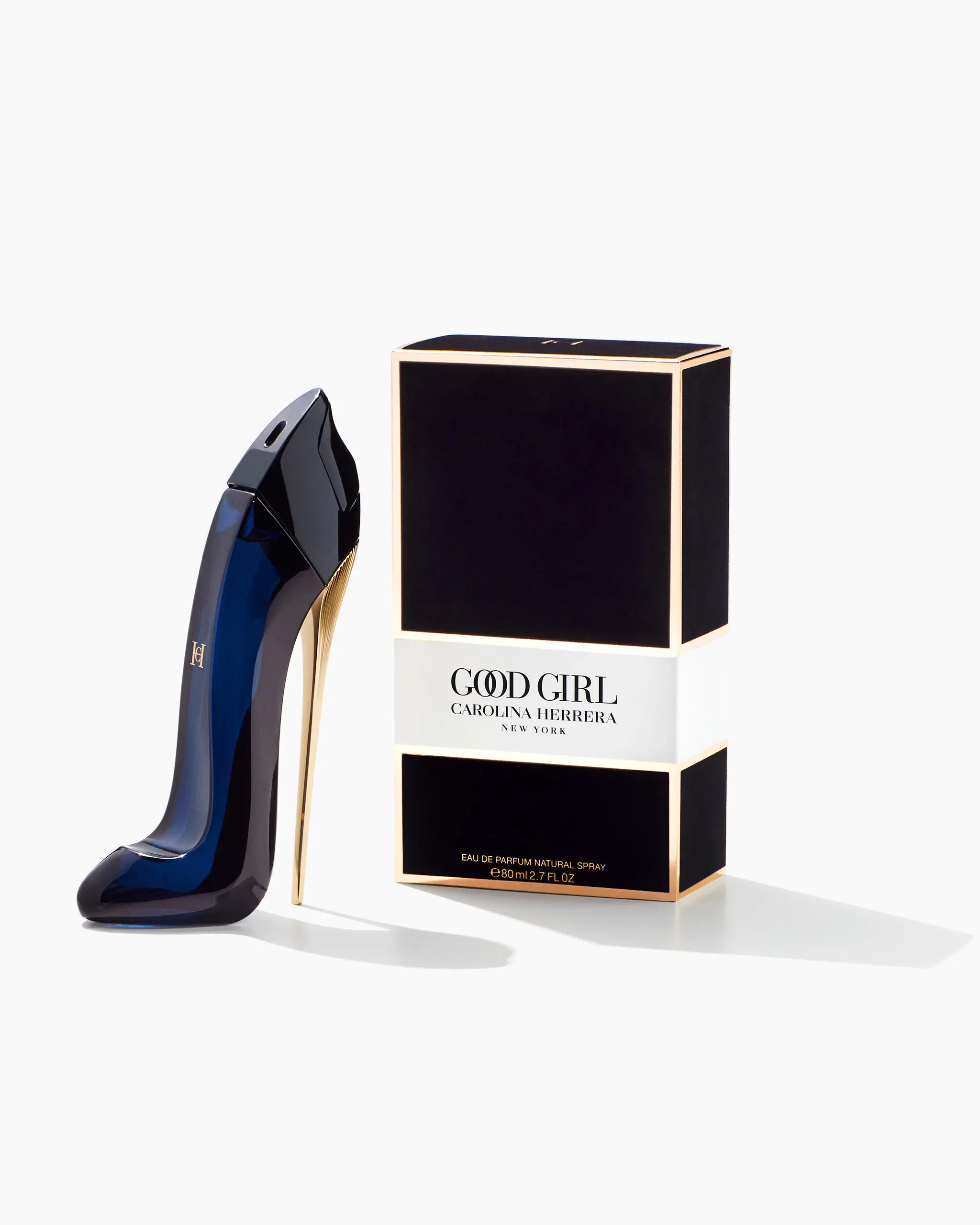 Carolina Herrera Good Girl 80ml Eau de Parfum - The original Good Girl: a sensual ambery floral Eau de Parfum featuring bright jasmine, creamy tuberose and roasted tonka bean in the iconic sky-high stiletto
