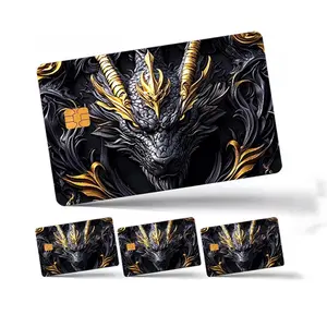Dragon Pattern Credit Card Skin Sticker, 4 Counts/set Ultra-thin Waterproof Scratch Resistant Card Sticker, Personalized Bank Card Decorative Sticker