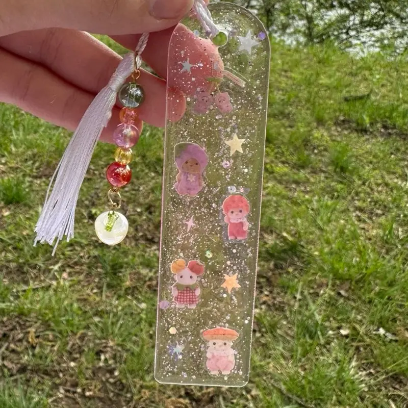 Food Critter Bookmark with Adorable Characters and Beaded Tassel for Book Lovers