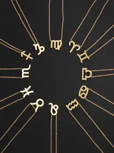 Zodiac Sign Pendant Necklace, Fashion Jewelry for Party, Daily Clothing Decor, Trendy All-match & Exquisite Jewelry for Birthday Gift, Fashion Jewelry Accessories