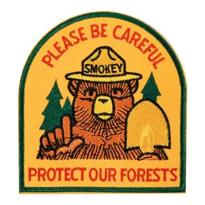 Protect Our Forest Embroidered Patch, Embroidery Design, Back Adhesive Iron-On, Suitable for Clothes Jackets Hats Accessories, 1 Piece