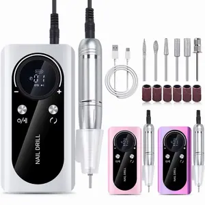 Professional Lightweight Rechargeable Electric Nail Drill Machine, 35000 RPM, US Plug, for Home-Salon Gel Nail Filing