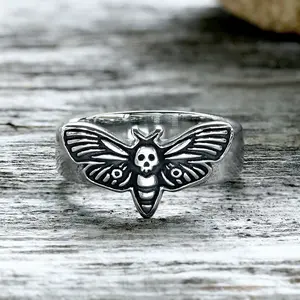 GTHIC Snake Scale Pattern Stainless Steel Band Ring for Men Women Fashion Jewelry Daily Wear