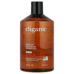 Cliganic Drop of Balancing Hydration™, 100% Pure Jojoba Oil, 16 fl oz (473 ml)