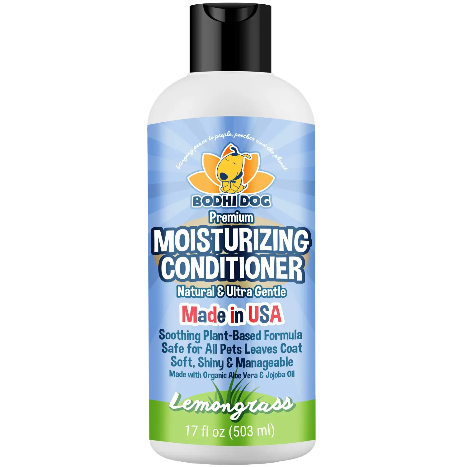 Moisturizing Conditioner - Soothing Plant-Based Formula with Aloe Vera & Jojoba Oil, Made in USA by Bodhi Dog (Lemongrass)