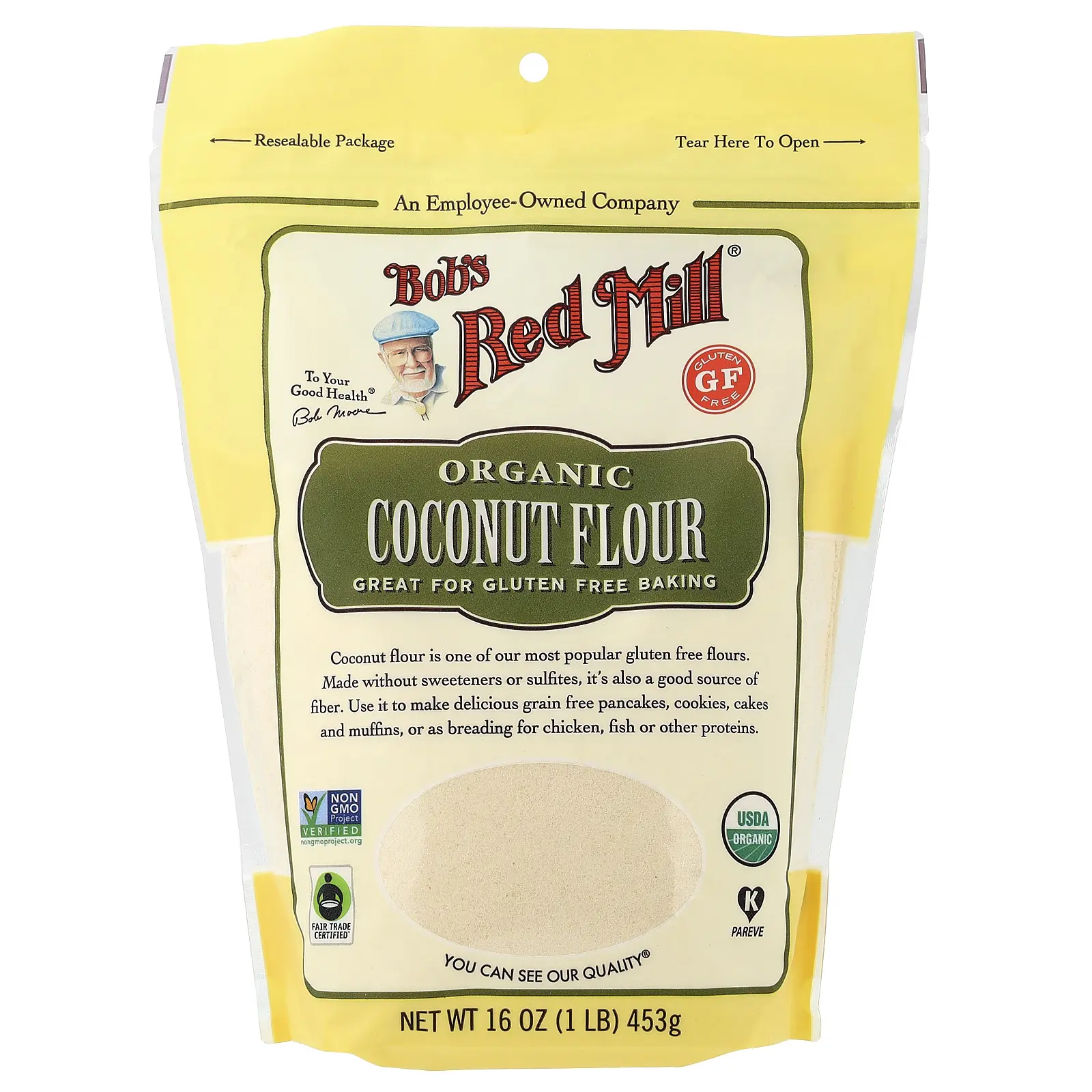 Bob's Red Mill Organic Coconut Flour, Gluten Free, 16 oz (453 g)