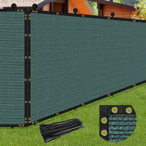 5 x 50FT Privacy Screen Fence Green Heavy Duty Mesh Fencing Shade Net Cover with Reinforced Bindings 100 Straps for Outdoor Chain Link Fence Patio Wall Garden Backyard UV Prevention 90% Privacy Blockage Multi Function Easy Install