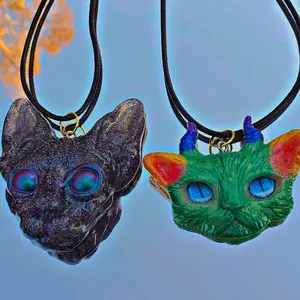 Sphynx Cat and Horned Cat Necklaces
