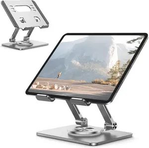 Tablet Stand Holder with Thickened 360Rotating Base Dual Rod Adjustable  Stand for All 5.8-12.9 iPad  Phone Tablet Kindle E-Reader and More,