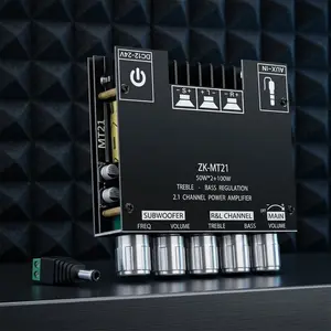 500w High Power Bluetooth Audio Amplifier Board with Independent Treble and Bass Control, hifi Stereo Amp module for Diy bluetooth speakers and home theater, low noise, bass enhanced, compatible with Various Speakers