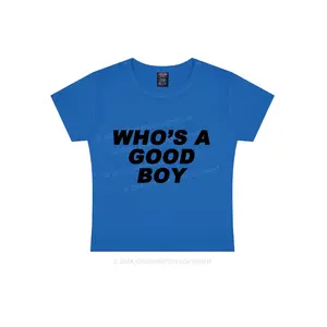 Good Boy Energy Y2K Graphic Tee – Funny Summer Crop Top for Women | Vintage-Inspired Short Sleeve Fitted Shirt