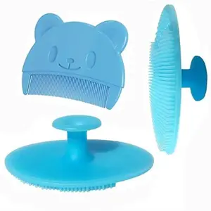 Cute Bear-Shaped Baby Brush Set, Soft Smooth Scalp Care Comb, Gentle Bathing Brush, Easy Hair Removal, Available in, Babies Kit