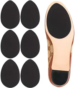 XINIFOOT 6-Pairs Rubber Heel Sole Protectors for Leather Footwear, Anti-Slip Grips, Durable Bottom Pads, Shoe Gummies