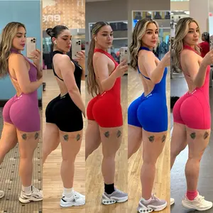 Active short jumpsuit ultra scrunch butt