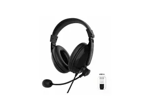 Morpheus 360 Deluxe Multimedia Stereo USB Headset - Adjustable Microphone - Lightweight Comfortable Design - Soft Eco Leather Ear Cushions - Over Ear - Black - HS3500SU Audio Headphone Electronic