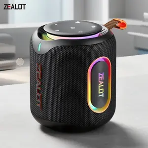 HiFi Stereo Bluetooth Speaker Zealot, 30W Heavy Bass Portable Waterproof Speakers, IPX6 Waterproof for Outdoor Use, RGB Lights, Long Battery & Lanyard, Suitable for Beach, Gym, Party, Camping & Home, Perfect Gift