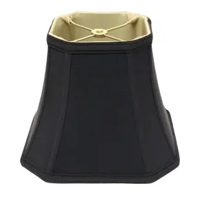 HomeRoots 469679 16 in. Black with Bronze Lining Slanted Square Bell No Slub Lampshade