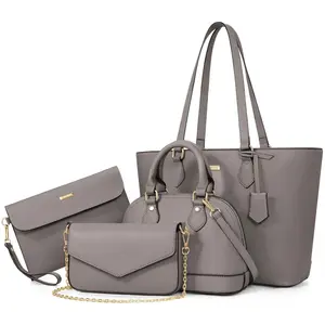 BAGSURE 4PCS Women’s Purse Set – Fashion Tote, Crossbody & Wallet Combo, Elegant Handbags Perfect Gift For Women's Day Durable Organizer Synthetic Leather Design