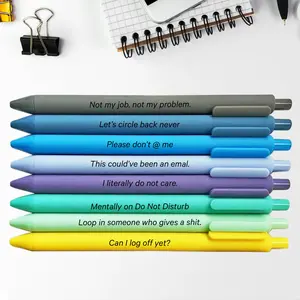 Funny Corporate Burnout Pen Set – 8 Sarcastic Office Pens with Relatable Quotes, Perfect Coworker Gift for Work Humor and Office Gifts