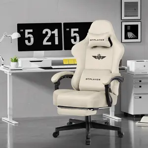 GTPLAYER Gaming Chair Fabric with Pocket Spring Cushion, Big and Tall Gaming Chair, 350LBS High Back Computer Chair with Footrest,Springtok Ergonomic