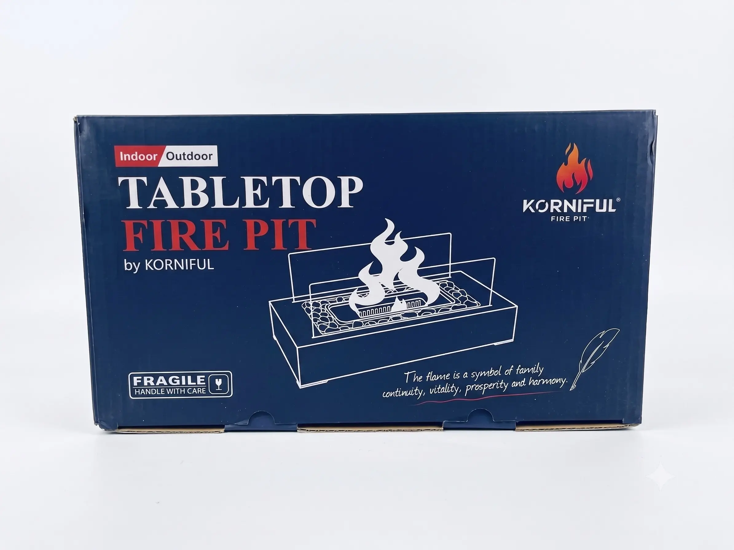 KORNIFUL Tabletop Fire Pit – Indoor & Outdoor Portable Ethanol Fireplace