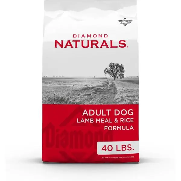 Diamond Naturals Adult Dry Dog Food Lamb Meal and Rice Formula Made with High Quality Lamb Protein, Probiotics and Essential Nutrients to Support Balanced and Overall Health 40Lb