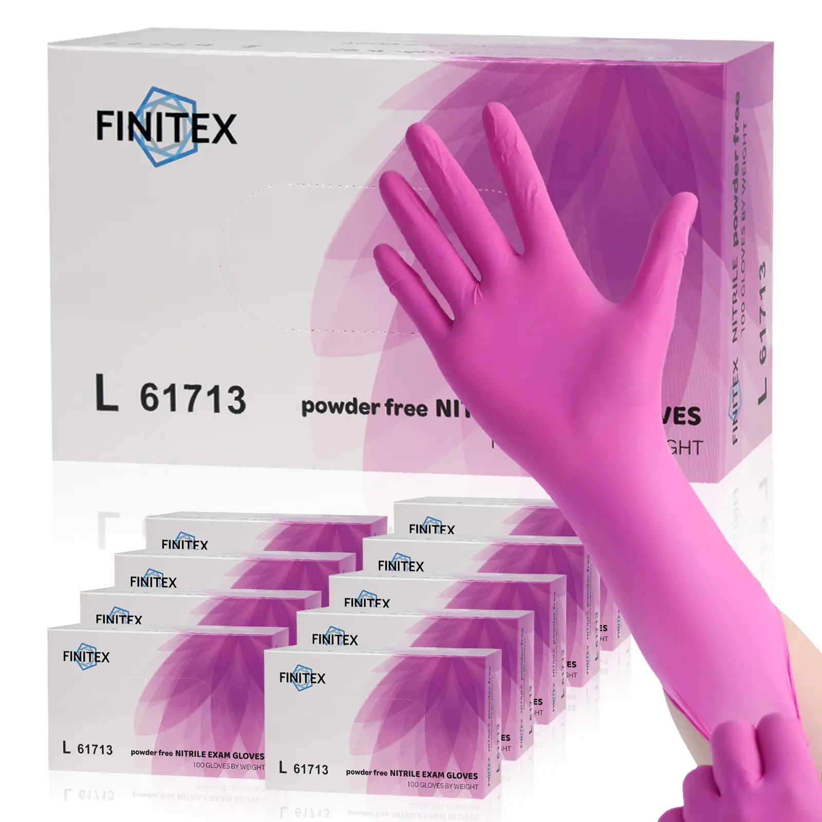 FINITEX Rose Red Nitrile Cleaning Gloves,Disposable Latex&Powder-Free Cook Kitchen Nail HandCare Manicure DIY Art Craft Household Office Essentials Gardening Farming Work,Durable Multi-Purpose Daily Home Decoration Tool, moving essentials，halloween