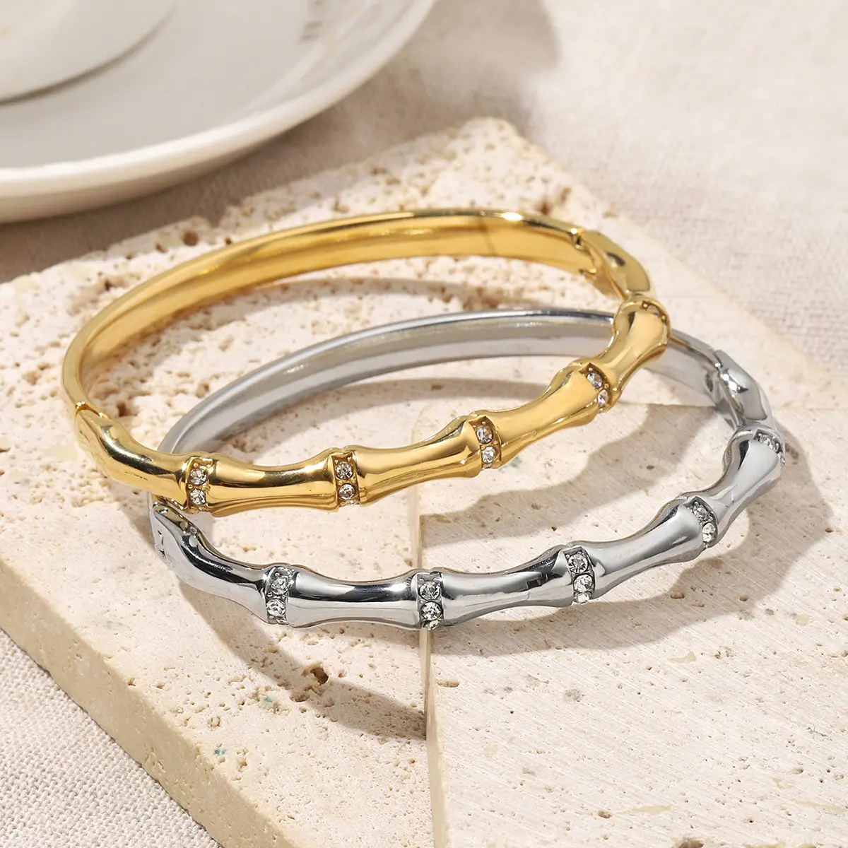 1pc Luxury 18K Golden Plated Stainless Steel Square Zirconia Bracelet for Women - Elegant Party & Formal Occasion Accessory, Ideal Gift, Formal Bracelet |   Elegant Accessory |   Durable Bracelet, Bracelet