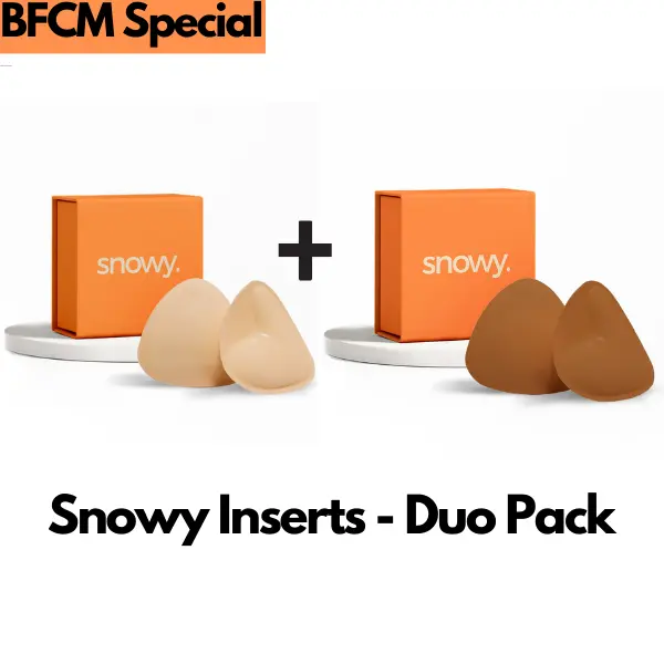 SNOWY Sticky Inserts - Duo Pack - Beige & Caramel, Sticky Bra Insert, Fitted