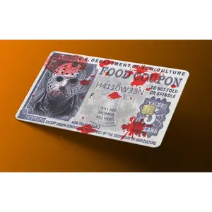 Funny Food Coupon Halloween Jason Credit Card Wrap