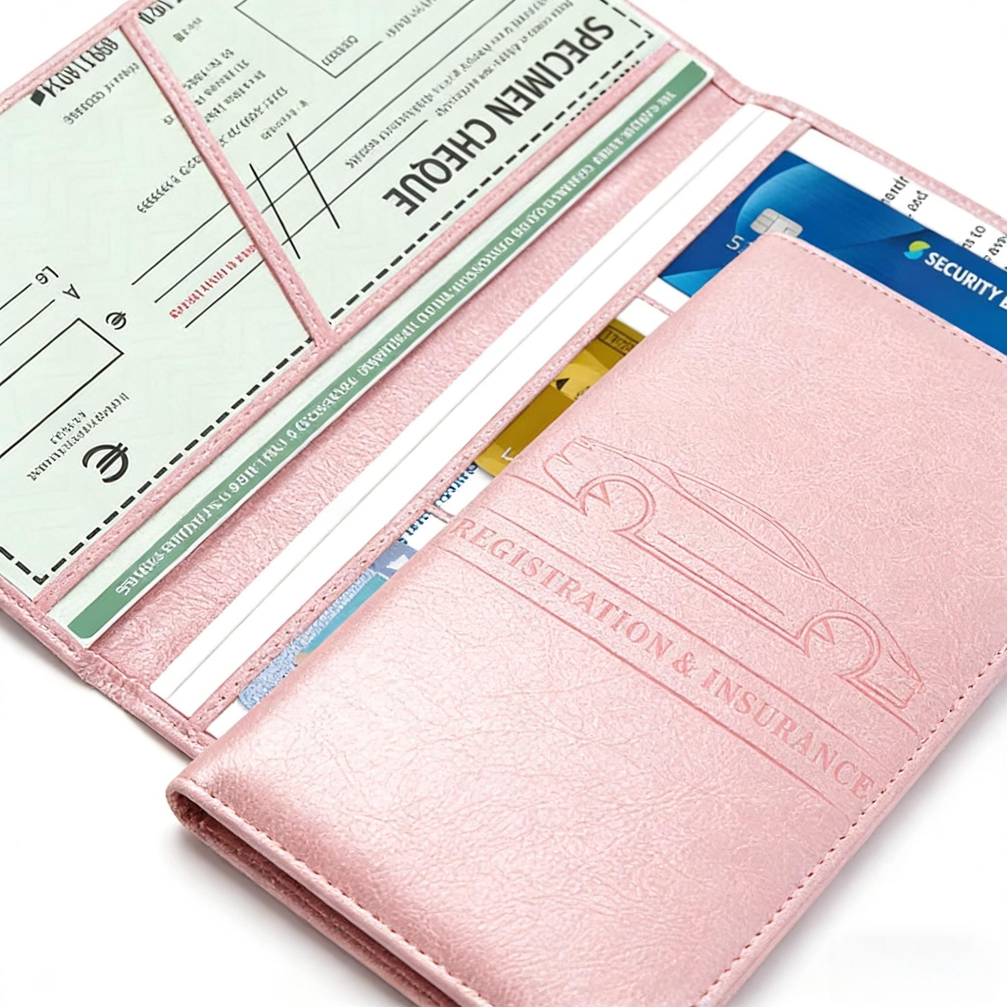 Car Registration & Insurance Card Holder, Magnetic Closure Vehicle Organizer, Car Essential Document Wallet, Spring Gift, for Pokemon Cards Holder, Compact Car Accessories, Essential for Owners