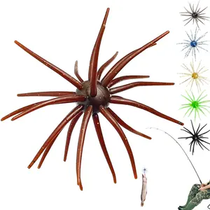 Bass Fishing Bait for Black Pits Simulation Sea Urchin Bait Water Balloon Floats Soft Baits Artificial Sea Urchins Soft Worms for Bass Mandarin Fish Snakehead Catfish Premium Artificial Baits