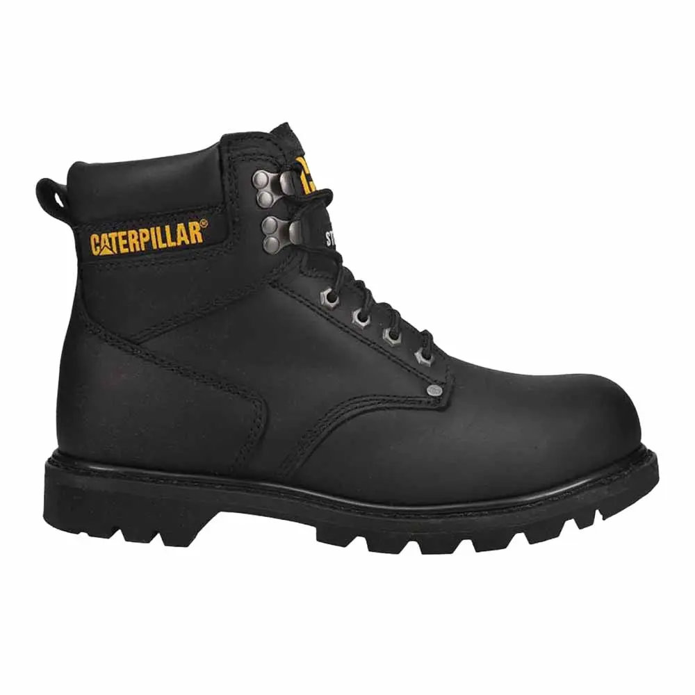 Caterpillar Mens Second Shift 6 Inch Slip Resistant Steel Toe  Work/Duty - Black