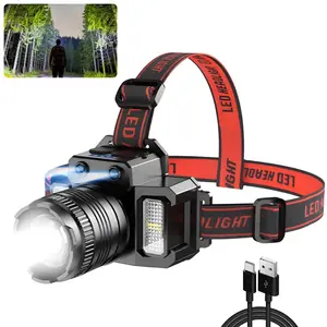 Tuffenough Led headlamp, USB Rechargeable Headlamp Flashlight, Smart Sensor Switch Dimmable Waterproof Emergency Light, Suitable for Adventure, Outdoor, Camping