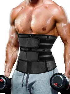 Men's Solid Color Zipper Waist Trainer, Breathable Comfortable Waist Cincher, Tummy Control Shaper, Waist Trainer for Men, Waist Training Belt, Waist Trimmer Cincher